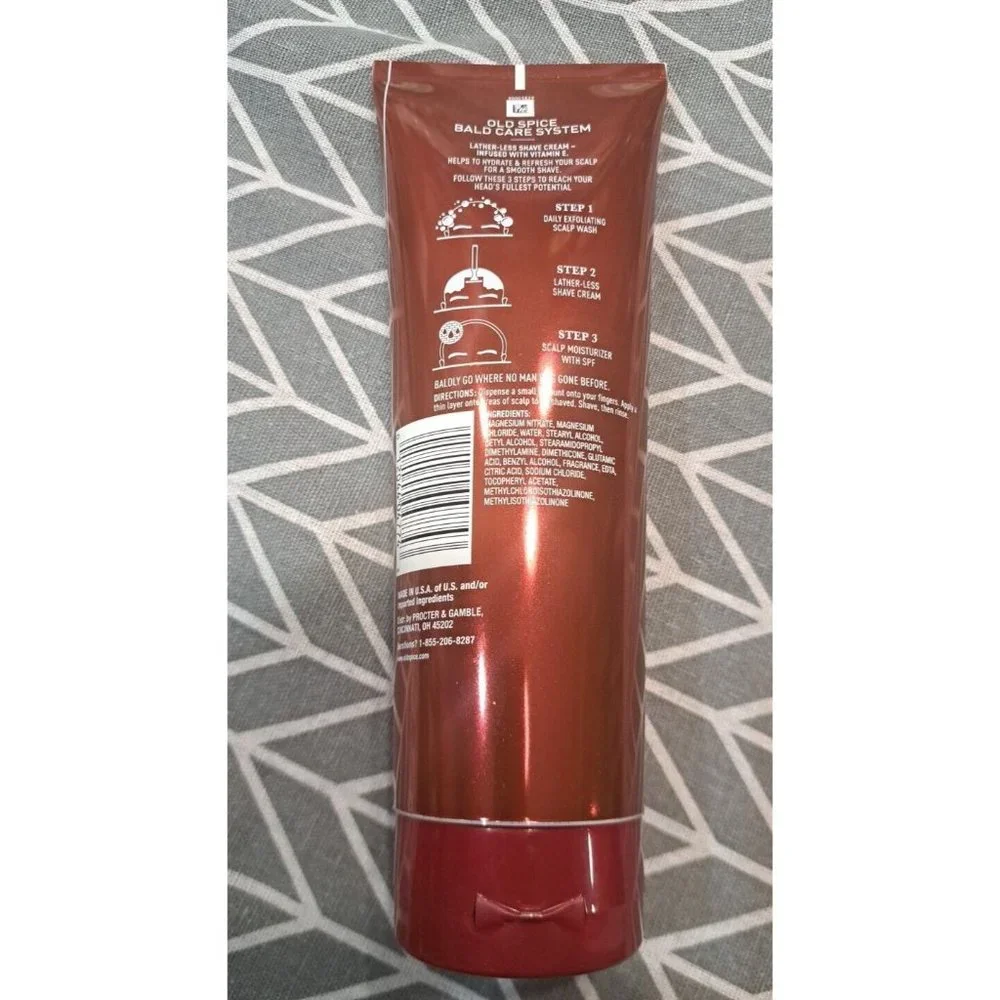 Old Spice Men's Bald Care System Lather-less Shave Cream with Vitamin E, 10.9 fl